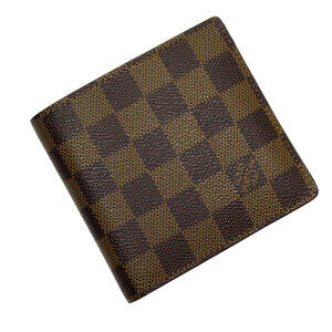 Louis Vuitton Damier Portefeuille Wallet Marco Bi fold Brown